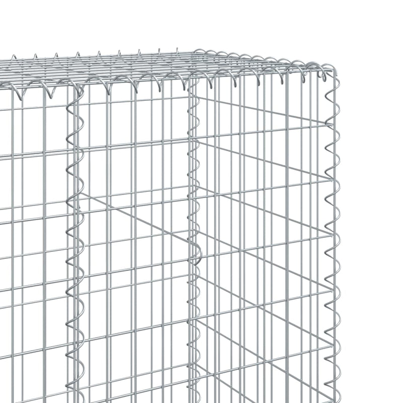 vidaXL Gabion Basket with Cover 300x50x200 cm Galvanised Iron