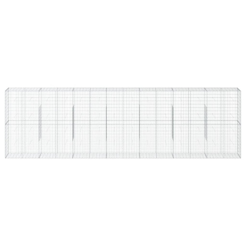 vidaXL Gabion Basket with Cover 700x50x200 cm Galvanised Iron