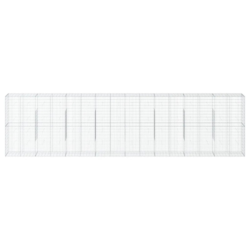 Gabion Basket with Cover 800x50x200 cm Galvanised Iron