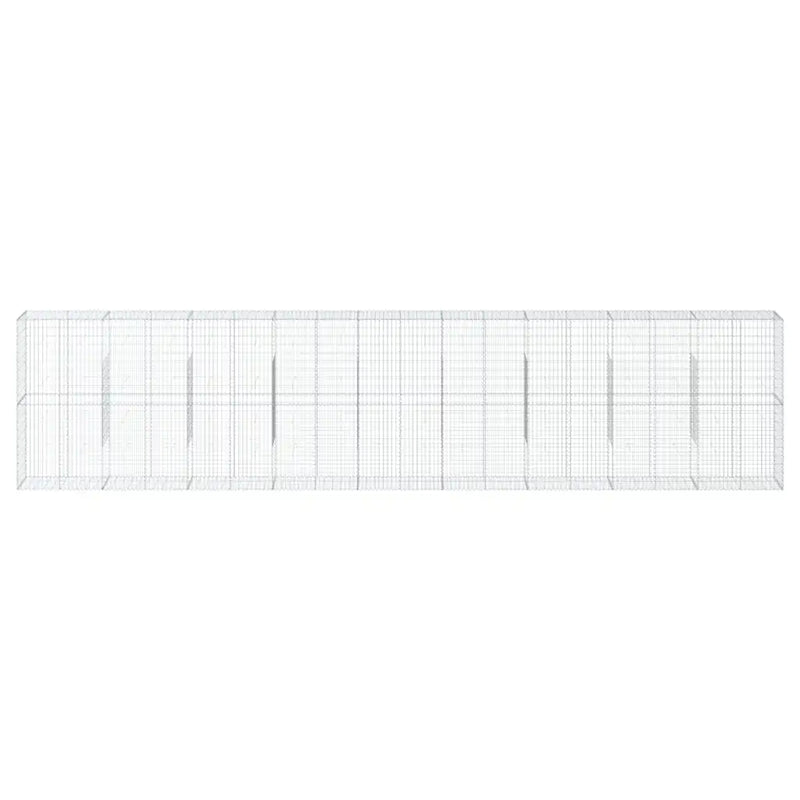 Gabion Basket with Cover 900x50x200 cm Galvanised Iron