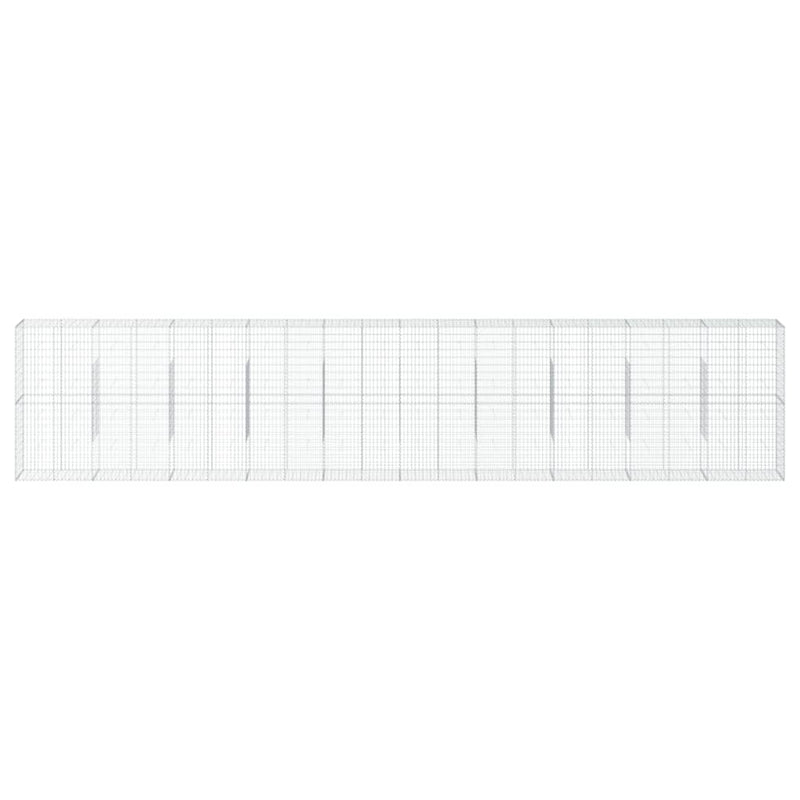 vidaXL Gabion Basket with Cover 1000x50x200 cm Galvanised Iron