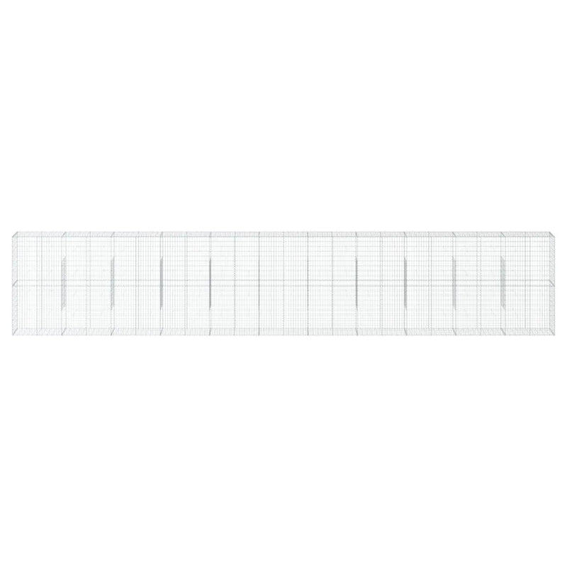 Gabion Basket with Cover 1100x50x200 cm Galvanised Iron