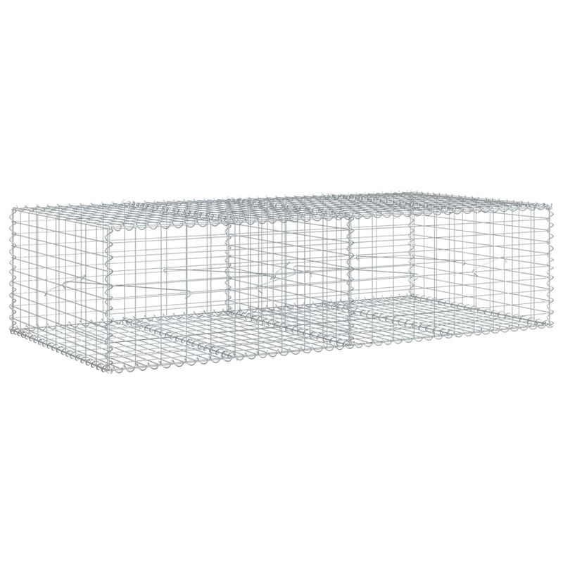 vidaXL Gabion Basket with Cover 200x100x50 cm Galvanised Iron