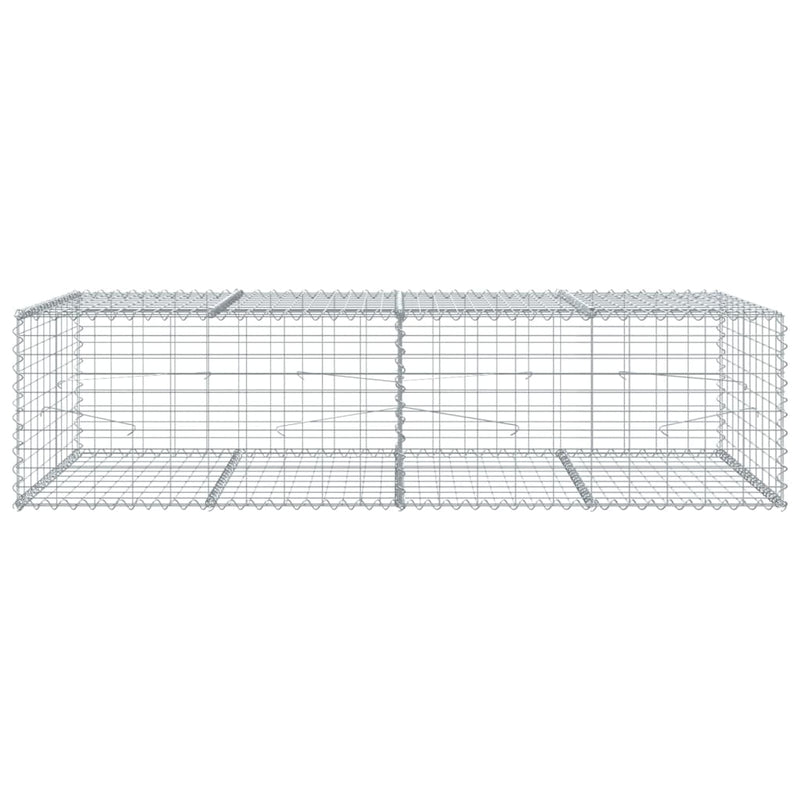 vidaXL Gabion Basket with Cover 200x100x50 cm Galvanised Iron