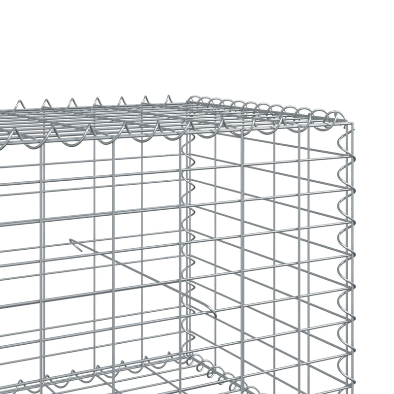 vidaXL Gabion Basket with Cover 200x100x50 cm Galvanised Iron