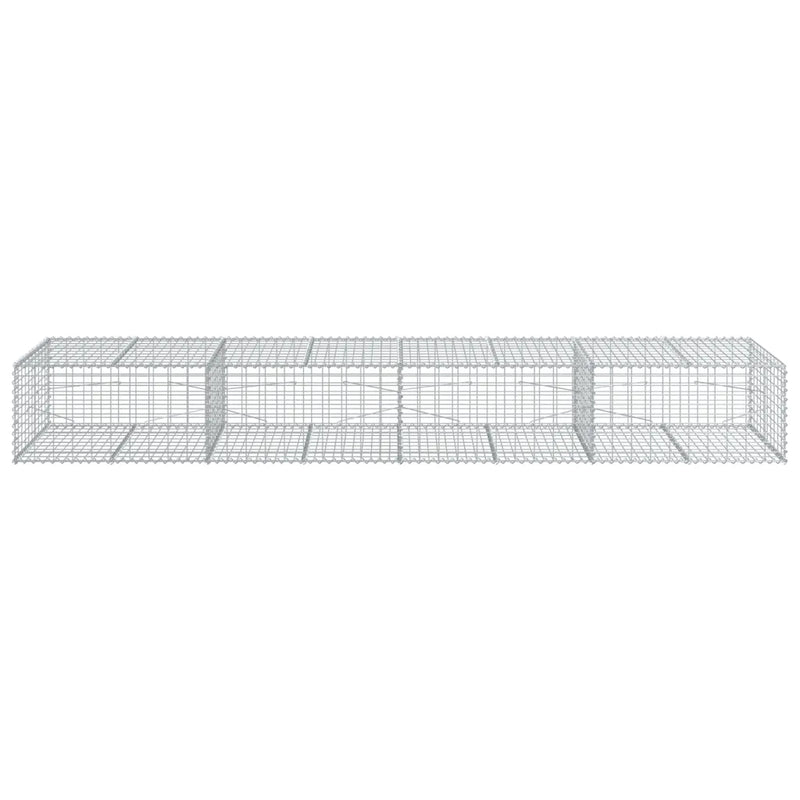 Gabion Basket with Cover 400x100x50 cm Galvanised Iron