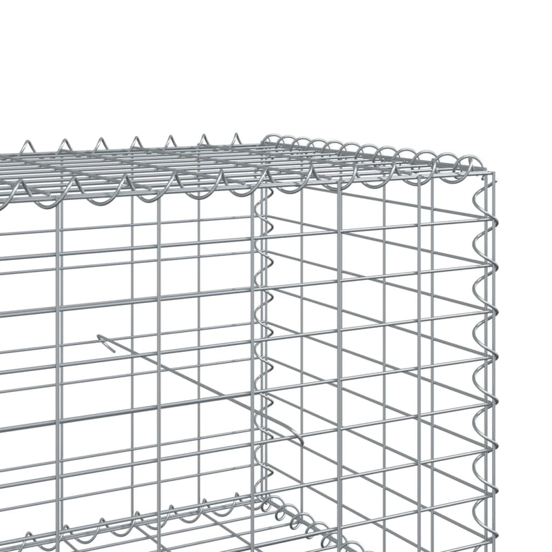 vidaXL Gabion Basket with Cover 1000x100x50 cm Galvanised Iron