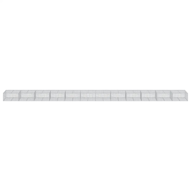 Gabion Basket with Cover 1200x100x50 cm Galvanised Iron