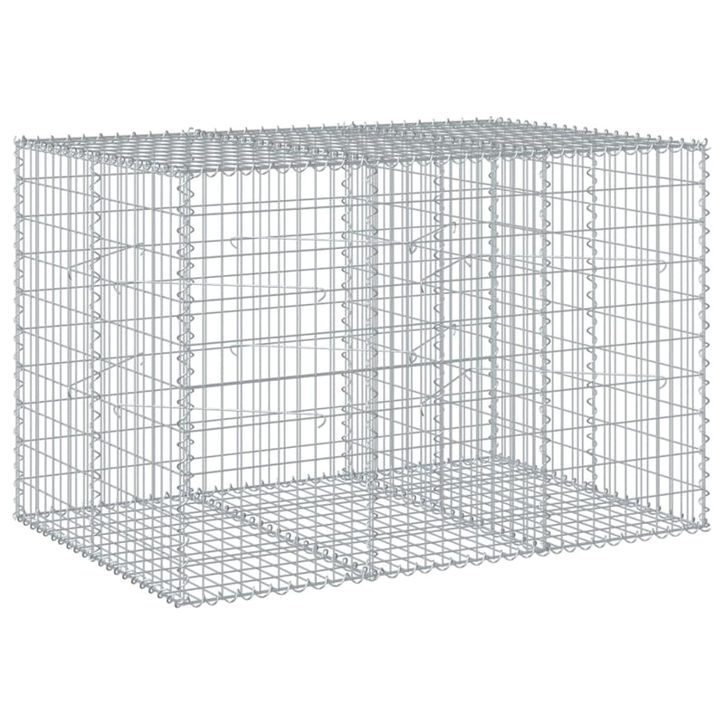 vidaXL Gabion Basket with Cover 150x100x100 cm Galvanised Iron