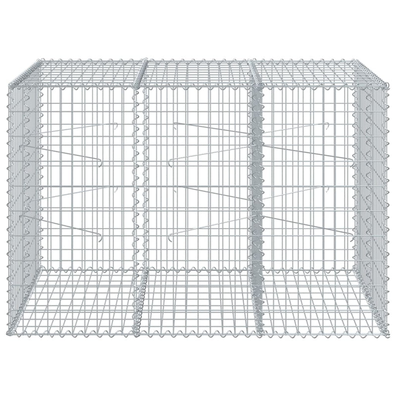 vidaXL Gabion Basket with Cover 150x100x100 cm Galvanised Iron