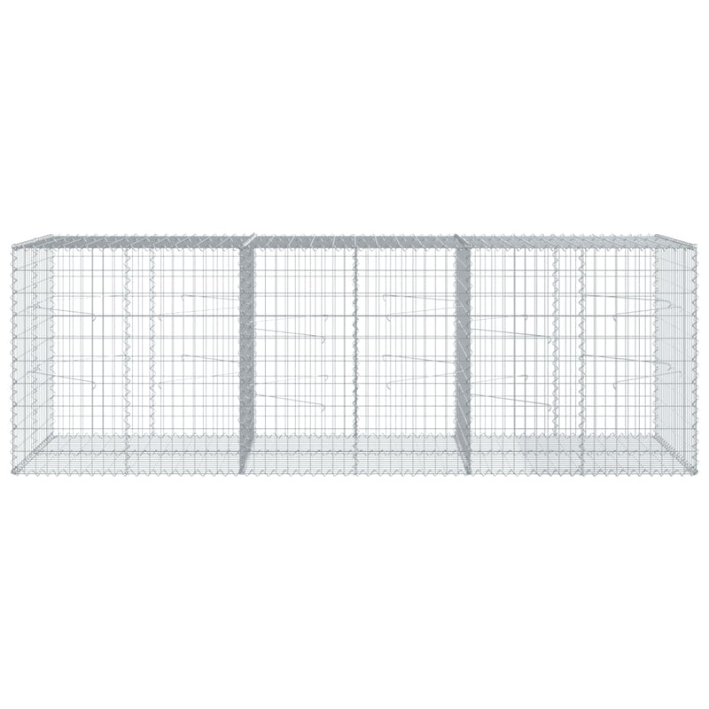 vidaXL Gabion Basket with Cover 300x100x100 cm Galvanised Iron