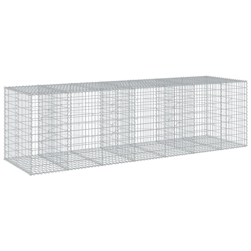 vidaXL Gabion Basket with Cover 350x100x100 cm Galvanised Iron