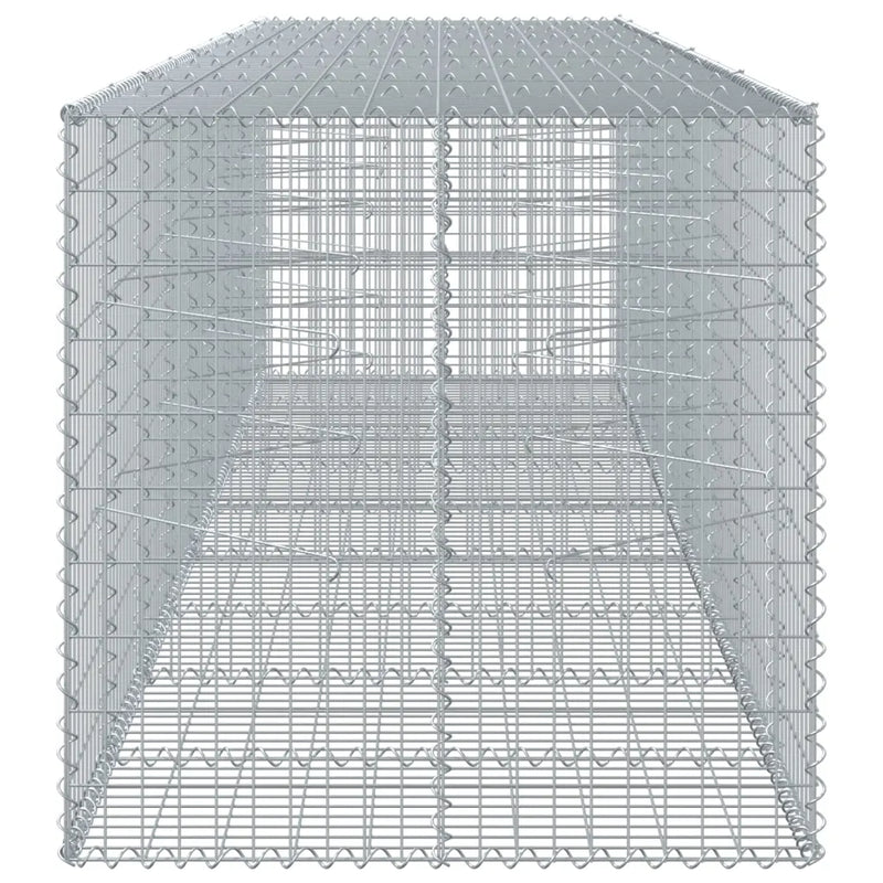 Gabion Basket with Cover 450x100x100 cm Galvanised Iron