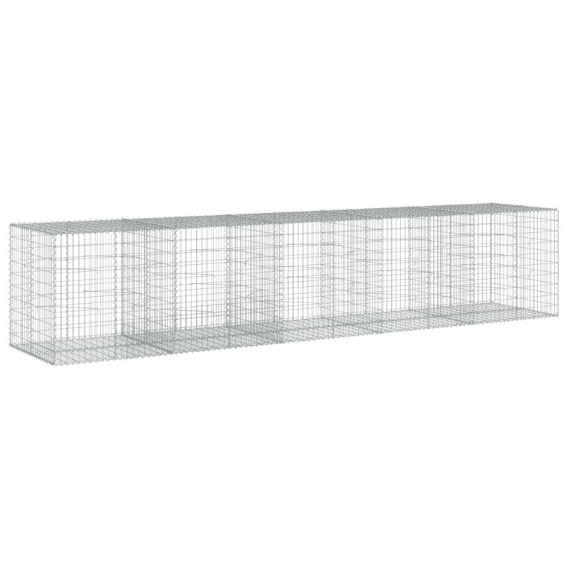 vidaXL Gabion Basket with Cover 500x100x100 cm Galvanised Iron