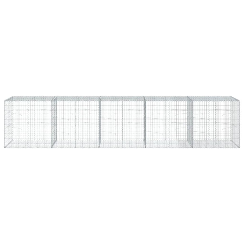 vidaXL Gabion Basket with Cover 500x100x100 cm Galvanised Iron