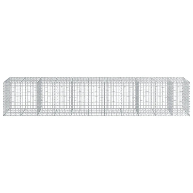 Gabion Basket with Cover 550x100x100 cm Galvanised Iron