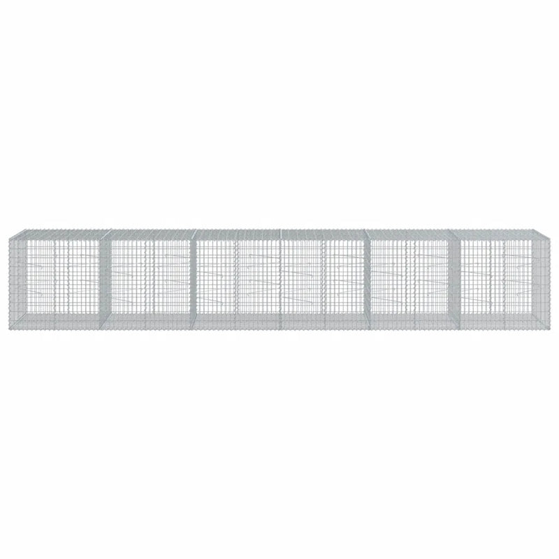Gabion Basket with Cover 600x100x100 cm Galvanised Iron