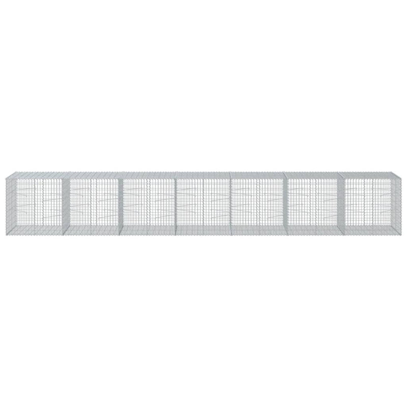 vidaXL Gabion Basket with Cover 700x100x100 cm Galvanised Iron