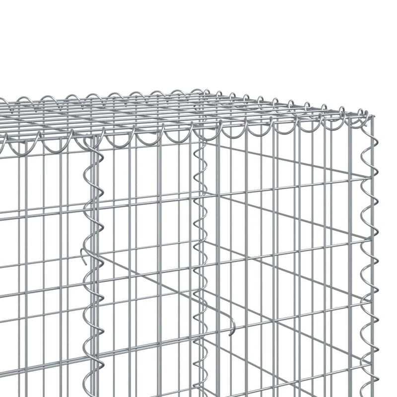 vidaXL Gabion Basket with Cover 700x100x100 cm Galvanised Iron