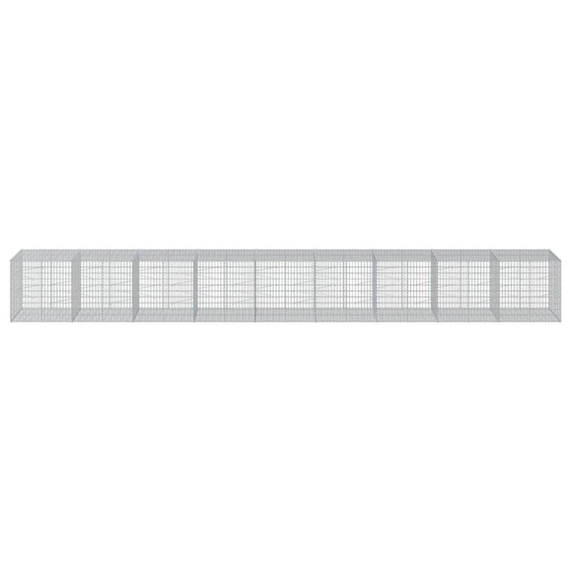 vidaXL Gabion Basket with Cover 900x100x100 cm Galvanised Iron