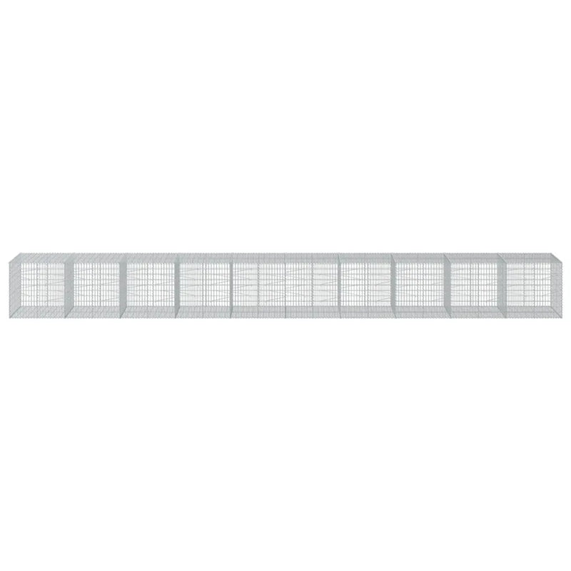 Gabion Basket with Cover 1000x100x100 cm Galvanised Iron