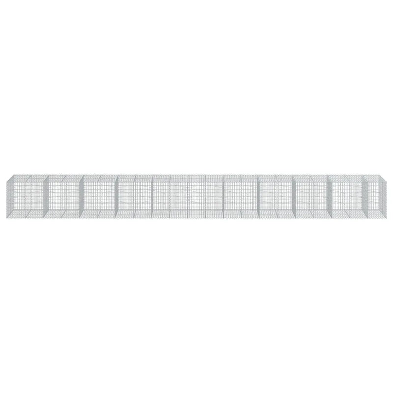 Gabion Basket with Cover 1050x100x100 cm Galvanised Iron