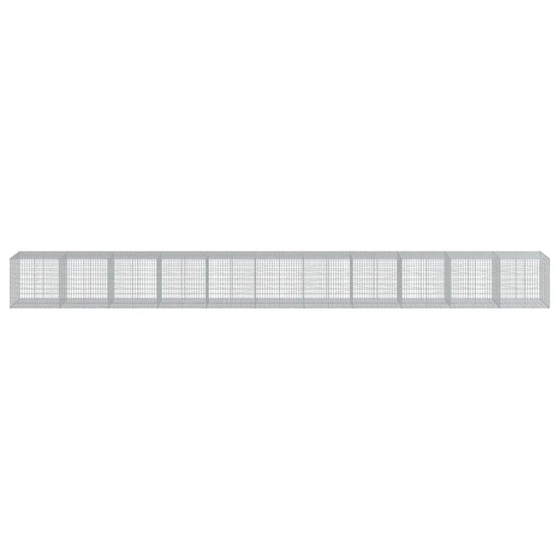 Gabion Basket with Cover 1100x100x100 cm Galvanised Iron