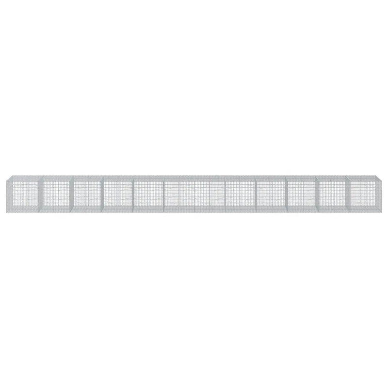 Gabion Basket with Cover 1200x100x100 cm Galvanised Iron