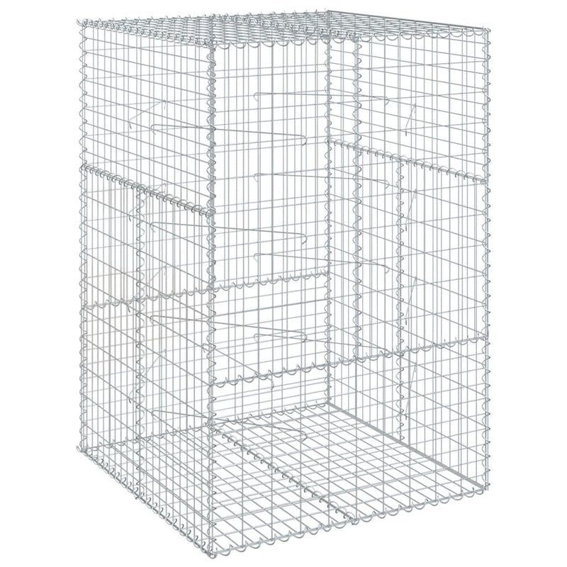 vidaXL Gabion Basket with Cover 100x100x150 cm Galvanised Iron