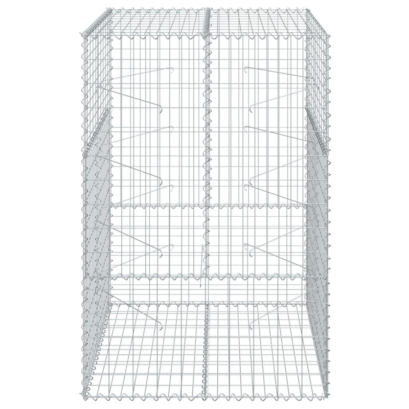 vidaXL Gabion Basket with Cover 100x100x150 cm Galvanised Iron