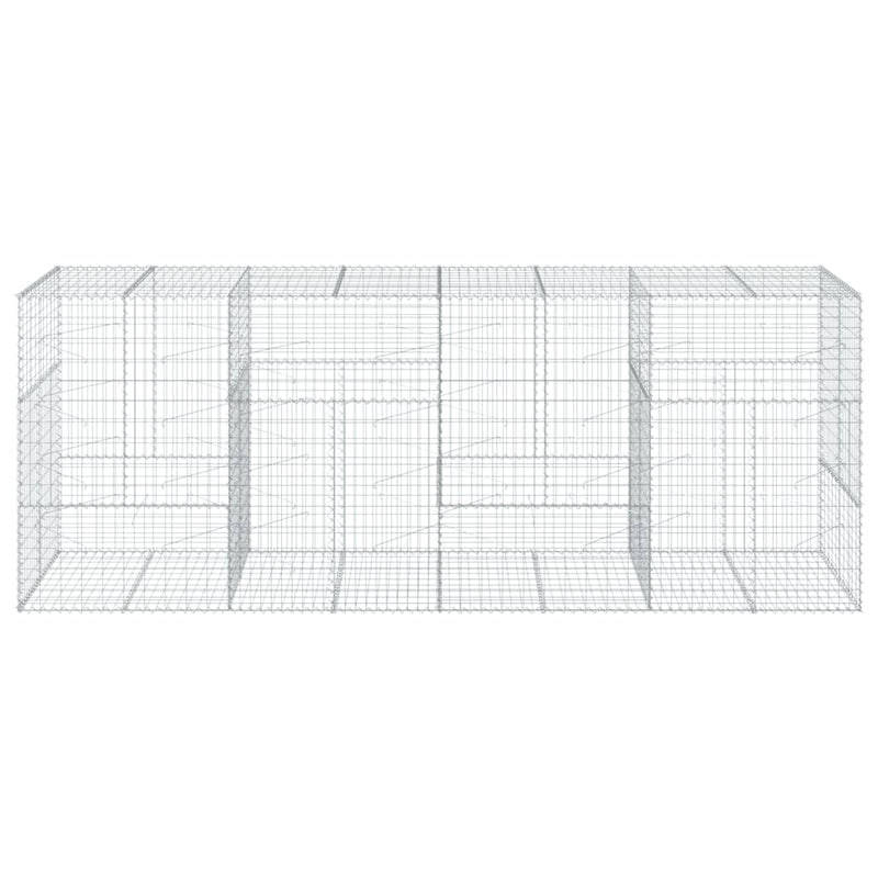 vidaXL Gabion Basket with Cover 400x100x150 cm Galvanised Iron