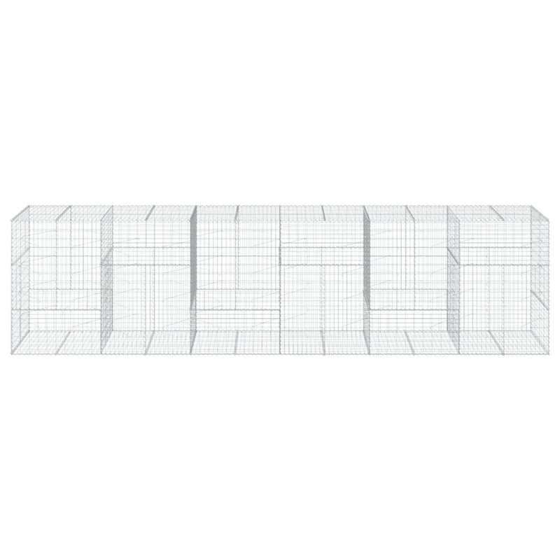 Gabion Basket with Cover 600x100x150 cm Galvanised Iron