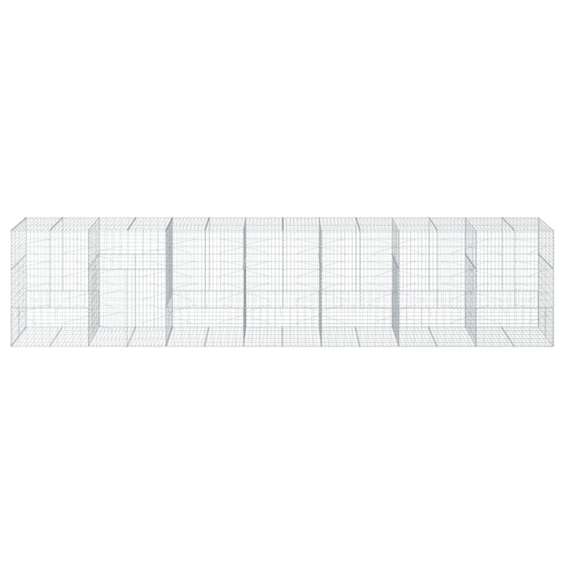 vidaXL Gabion Basket with Cover 700x100x150 cm Galvanised Iron