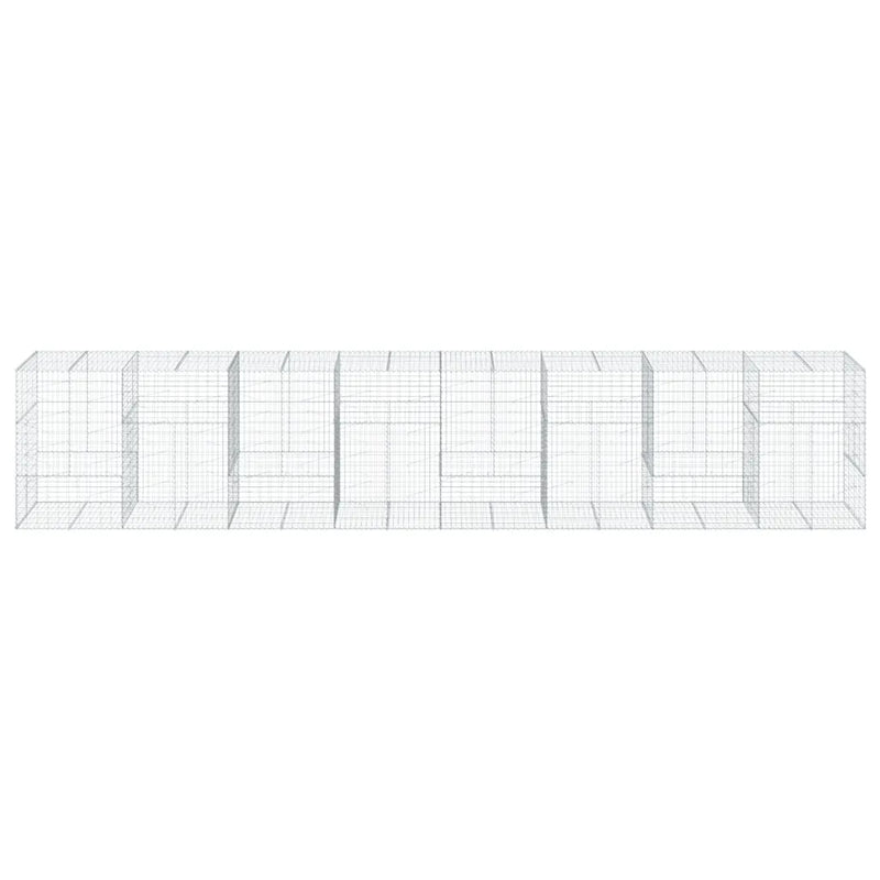 Gabion Basket with Cover 800x100x150 cm Galvanised Iron