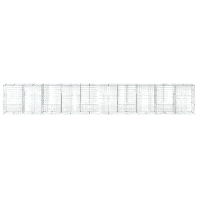 Gabion Basket with Cover 1000x100x150 cm Galvanised Iron