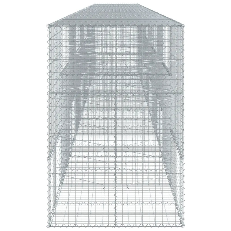 Gabion Basket with Cover 1000x100x150 cm Galvanised Iron