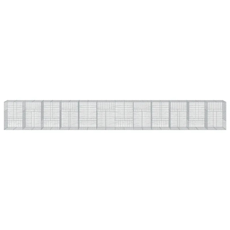 Gabion Basket with Cover 1200x100x150 cm Galvanised Iron