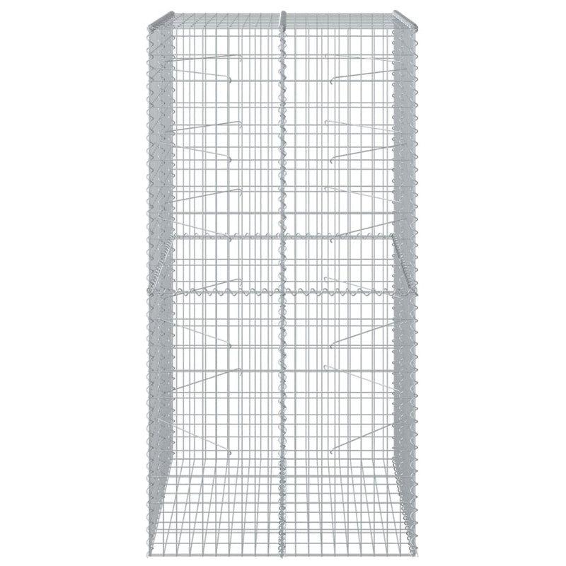 vidaXL Gabion Basket with Cover 100x100x200 cm Galvanised Iron