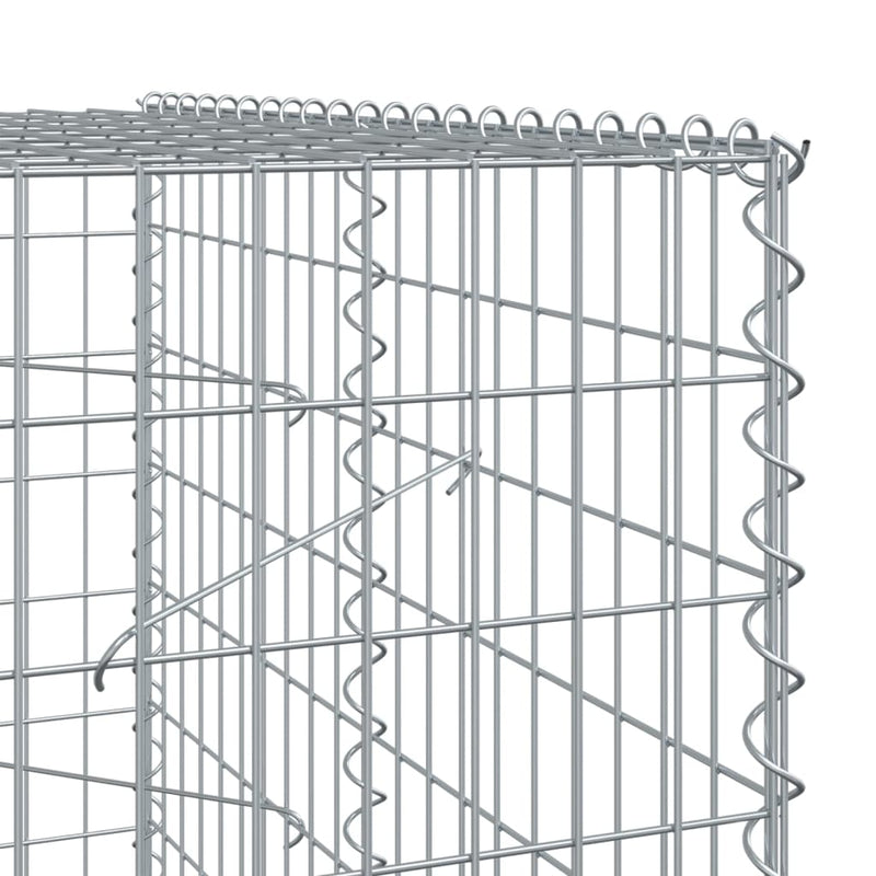 vidaXL Gabion Basket with Cover 100x100x200 cm Galvanised Iron