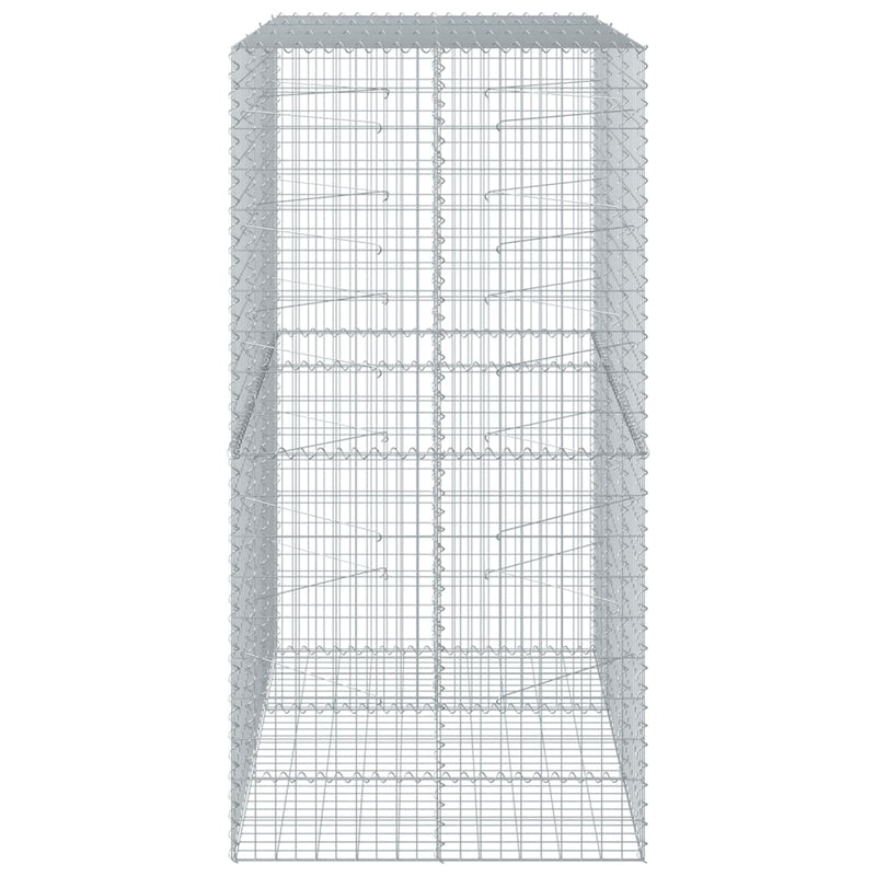 vidaXL Gabion Basket with Cover 150x100x200 cm Galvanised Iron
