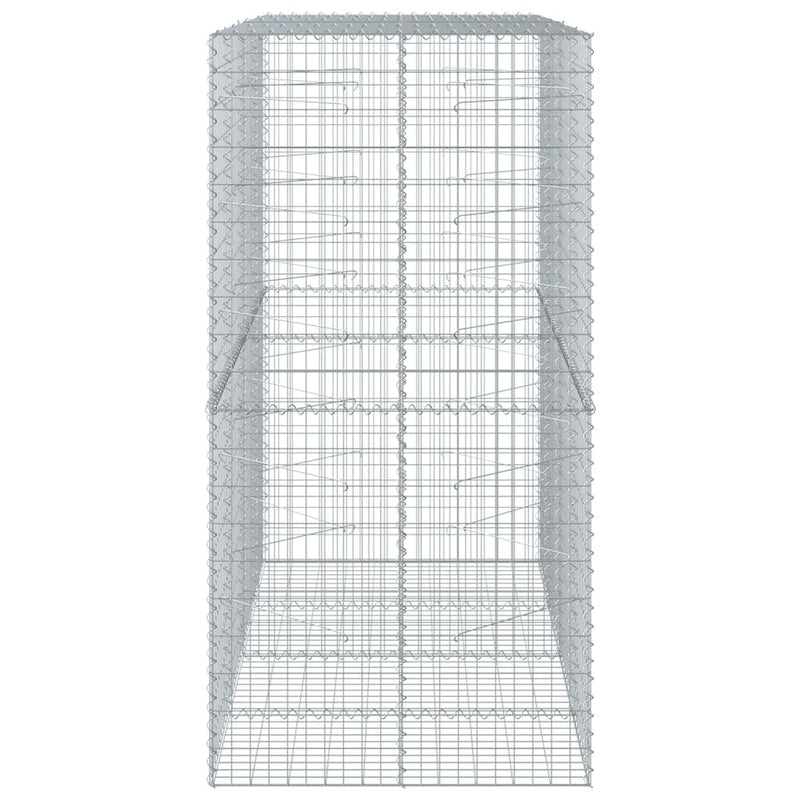 vidaXL Gabion Basket with Cover 200x100x200 cm Galvanised Iron