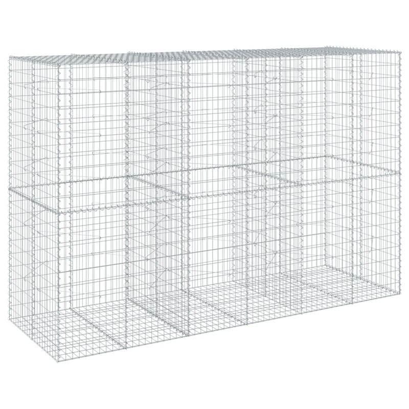 vidaXL Gabion Basket with Cover 300x100x200 cm Galvanised Iron