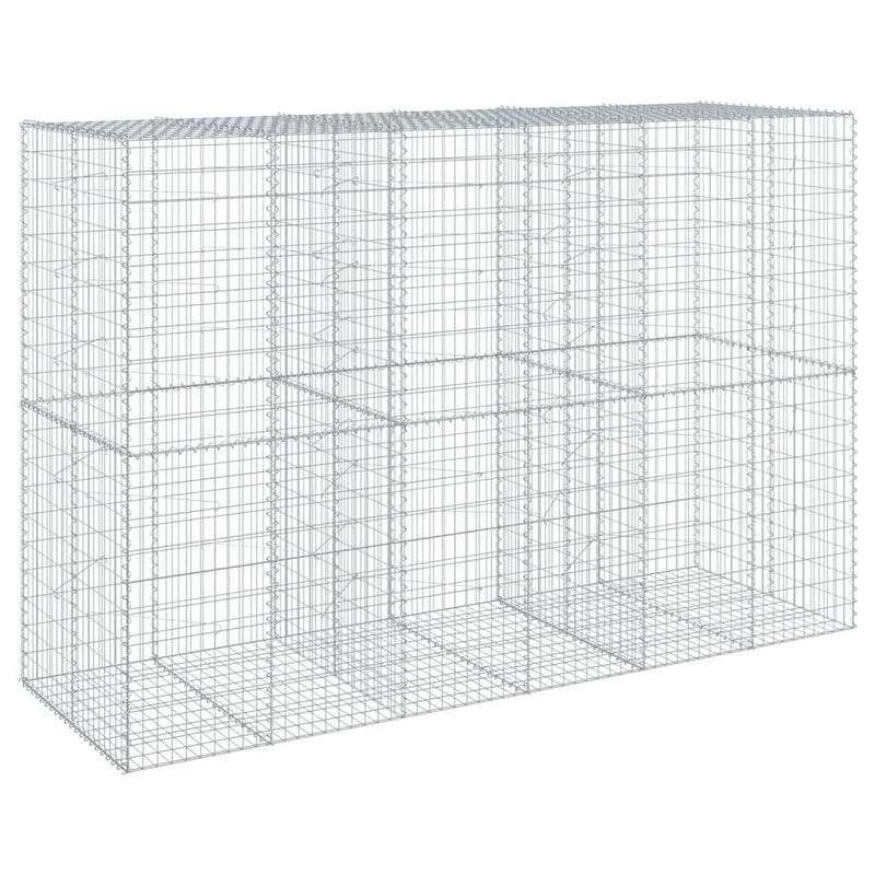 vidaXL Gabion Basket with Cover 300x100x200 cm Galvanised Iron