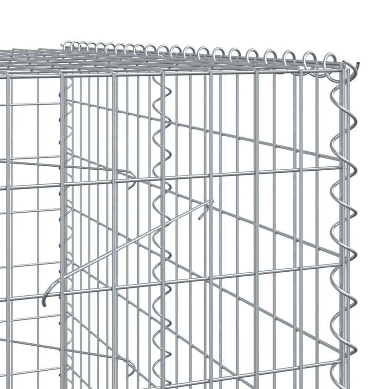 vidaXL Gabion Basket with Cover 300x100x200 cm Galvanised Iron