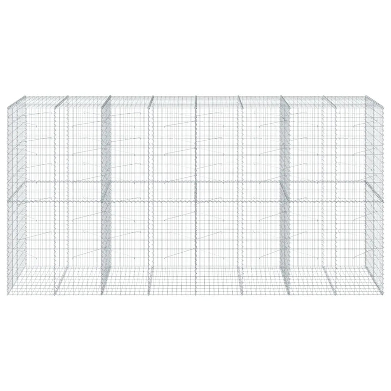 Gabion Basket with Cover 400x100x200 cm Galvanised Iron
