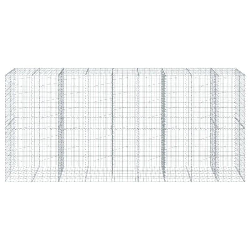 Gabion Basket with Cover 450x100x200 cm Galvanised Iron