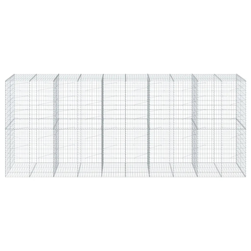 Gabion Basket with Cover 500x100x200 cm Galvanised Iron
