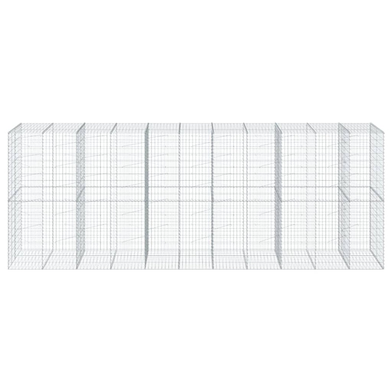 vidaXL Gabion Basket with Cover 550x100x200 cm Galvanised Iron