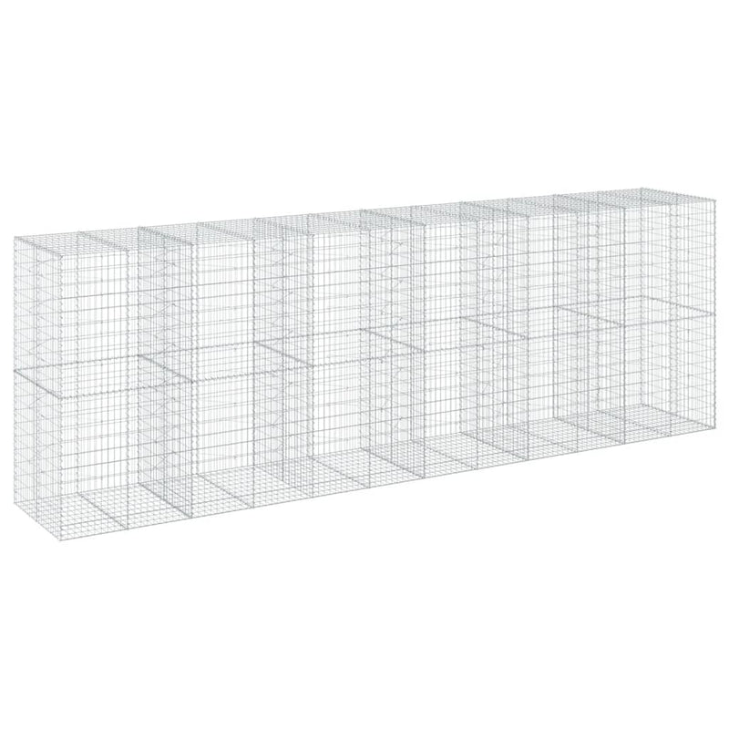 vidaXL Gabion Basket with Cover 600x100x200 cm Galvanised Iron