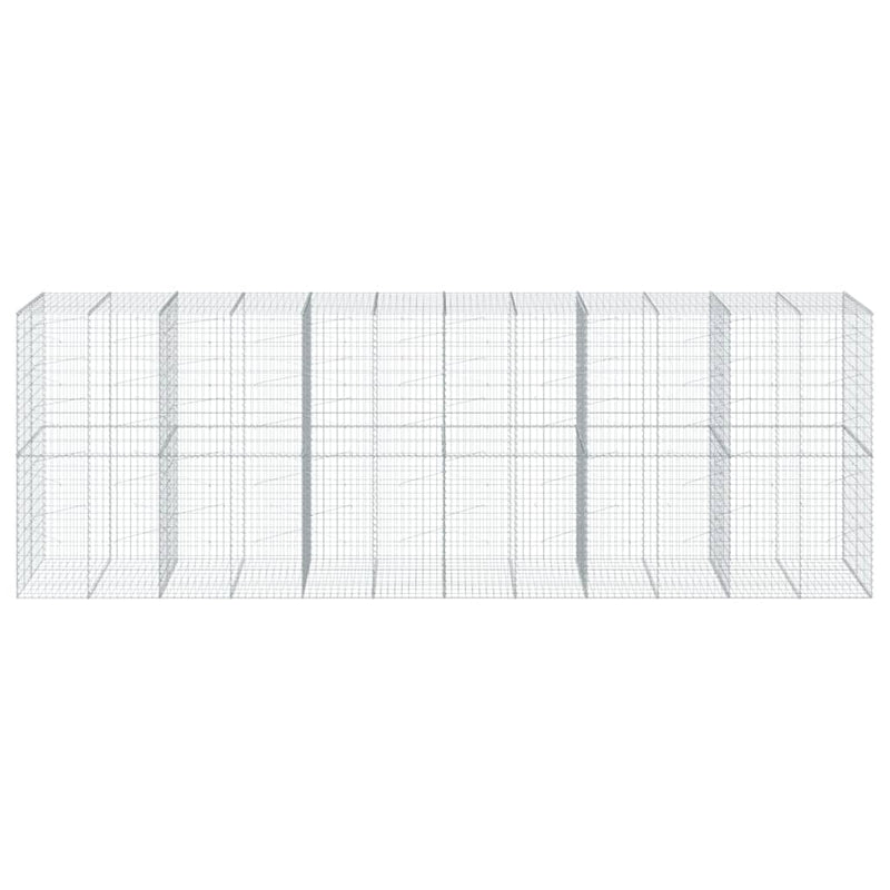 vidaXL Gabion Basket with Cover 600x100x200 cm Galvanised Iron
